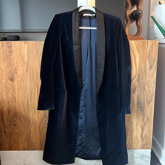 ALICE + OLIVIA KYLIE LONG SHAWL COLLAR JACKET - Picture 2 of 6